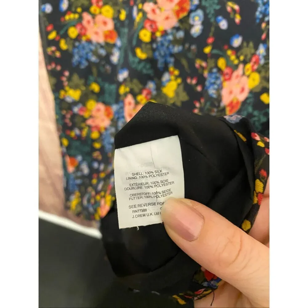 Madewell x No.6 size 00 100% Silk Beacon Dress in Garden Bouquet black floral